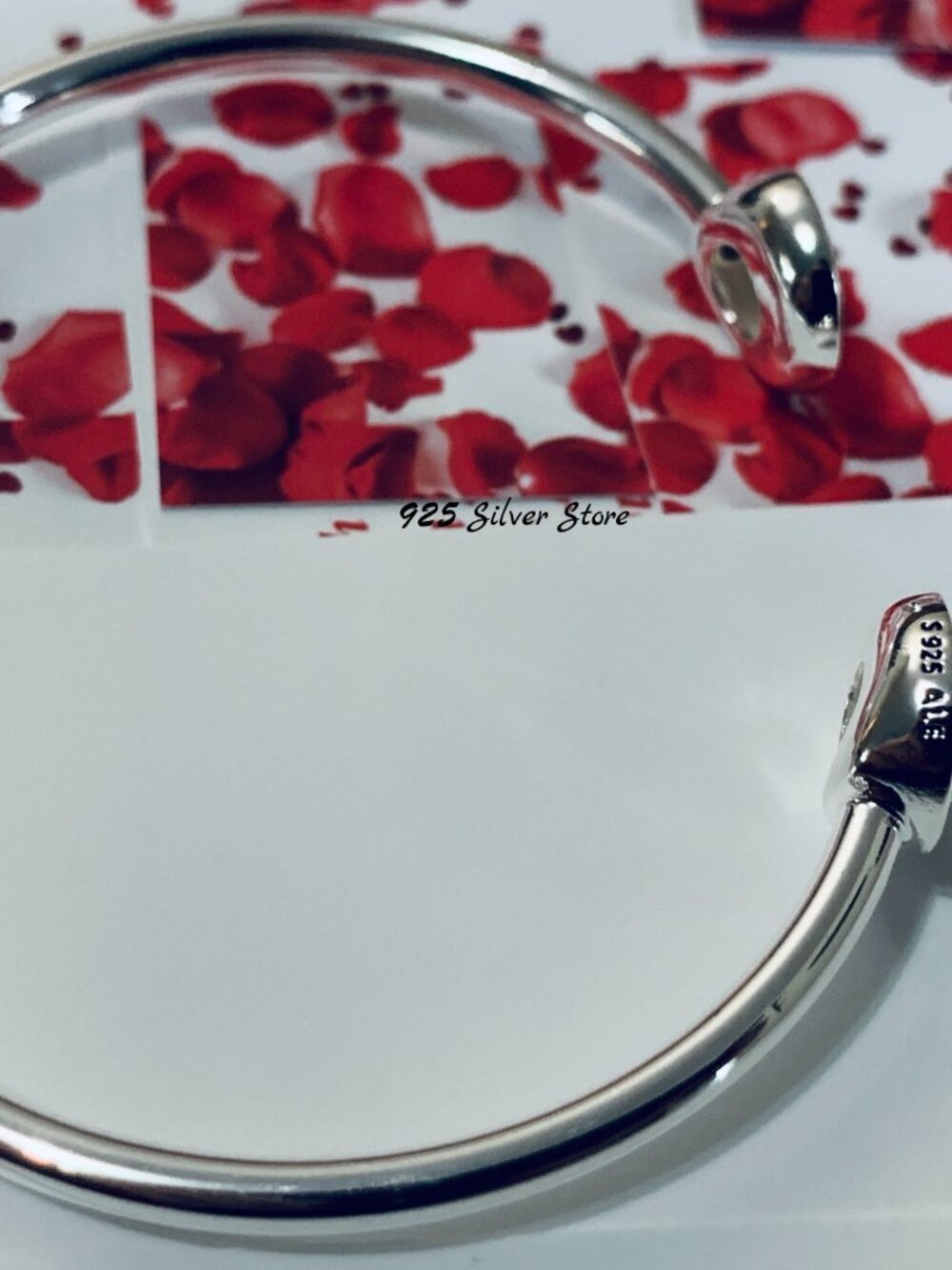 NEW authentic pandora silver open bangle bracelet - Picture 5 of 7